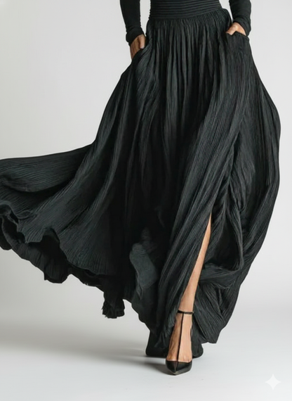 Lucía - Conjunto de falda plisada y camiseta ajustada de manga larga